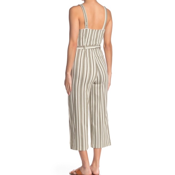 Romeo & Juliet Couture Striped Belted Jumpsuit - Picture 2 of 11